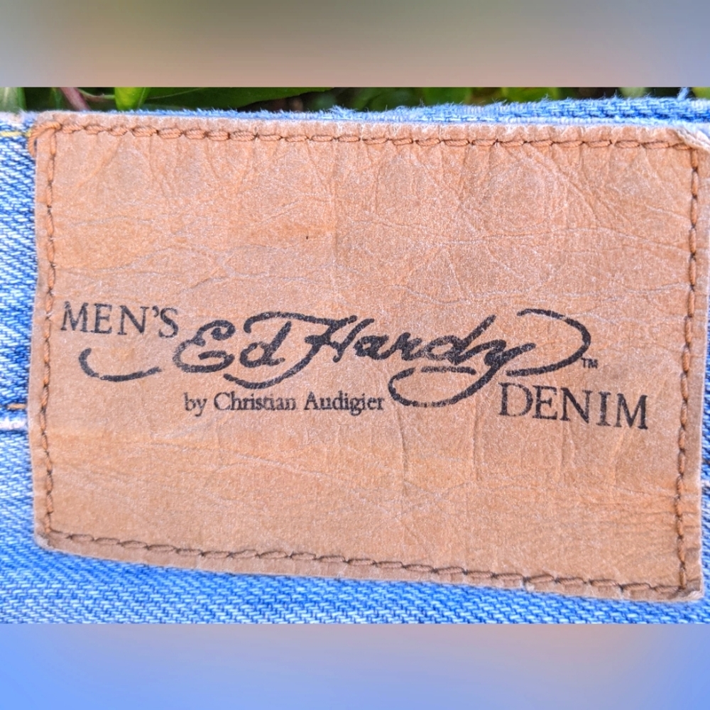 Ed Hardy Christian Audigier Men's Denim Shorts  36 waist